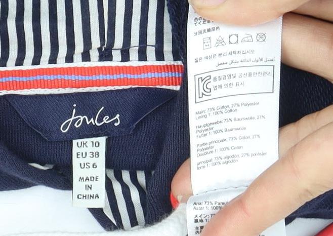Joules Women's Blue Pullover Hoodie Size 10 with Logo