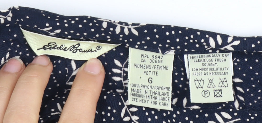 Eddie Bauer Women's Petite Blue Floral Skirt Size 6