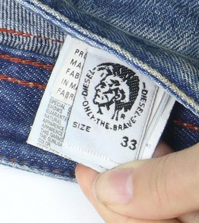 Diesel Men's Blue Straight Regular Fit Jeans