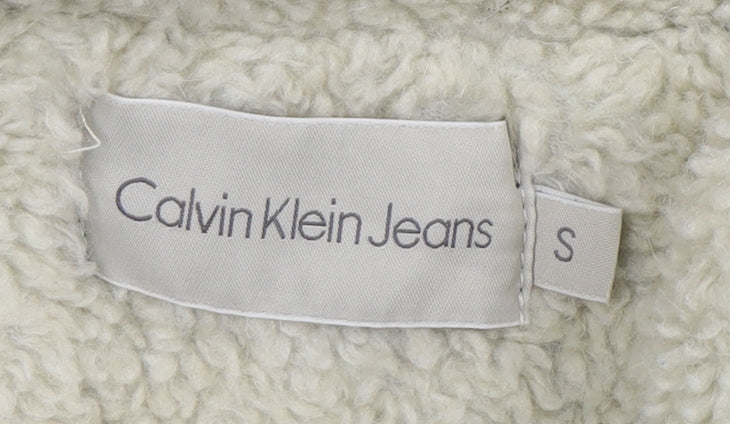 Calvin Klein Women's Blue Denim Jacket, Size S, Biker Style