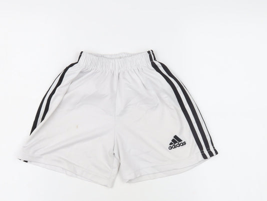Adidas Boys White Athletic Sports Shorts 11 Years