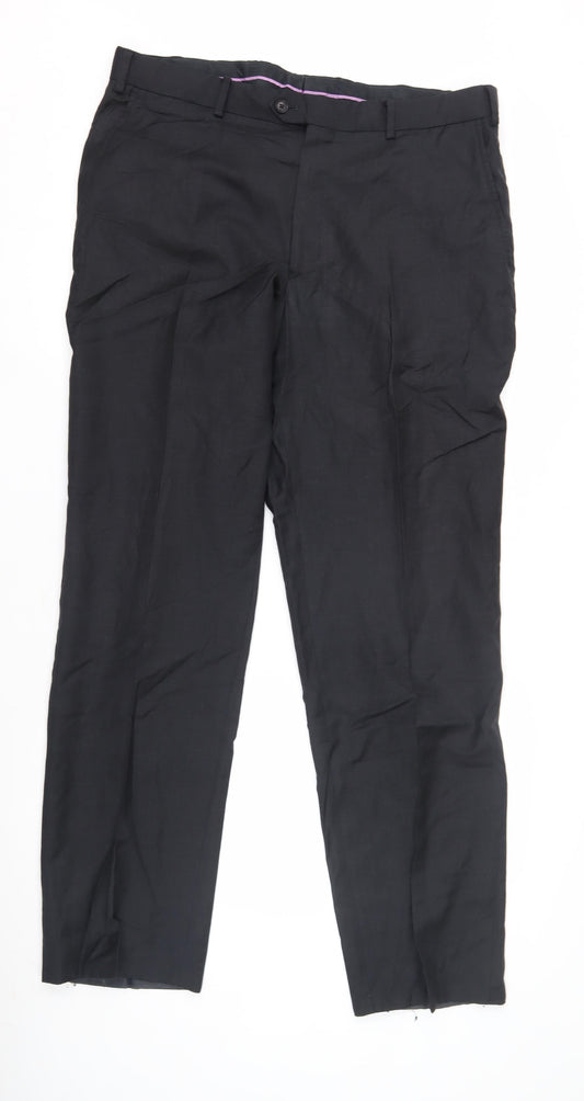 Charles Tyrwhitt Men's Black Dress Pants, Classic Fit 38L