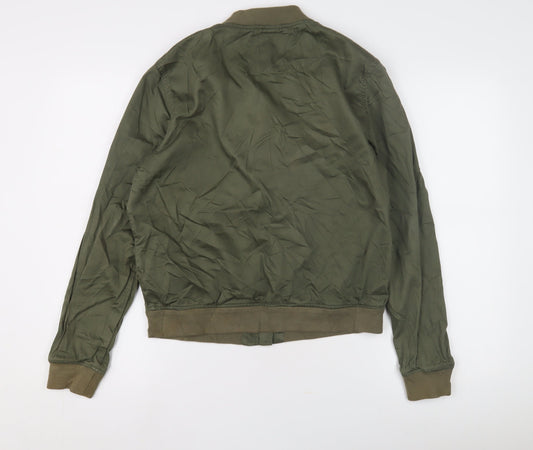 H&M Women's Green Bomber Jacket Size 8