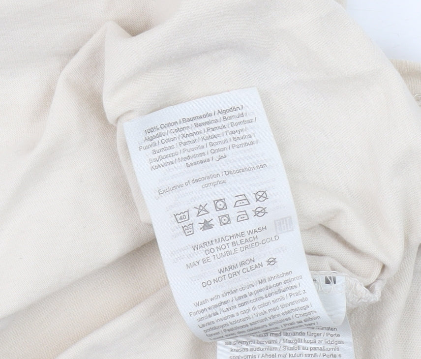 Jack & Jones Men's Beige Floral T-Shirt, Size L, Cotton, Graphic