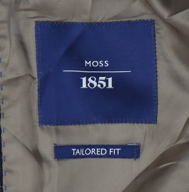 Moss 1851 Men's Blue Check Blazer 42 Regular Fit