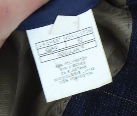 Moss 1851 Men's Blue Check Blazer 42 Regular Fit