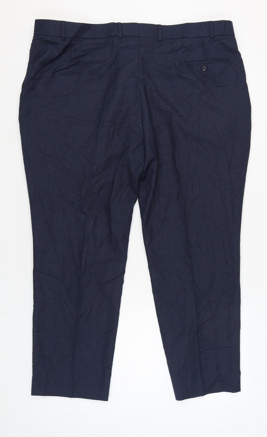 Centaur Men's Blue Wool Blend Trousers 46 in