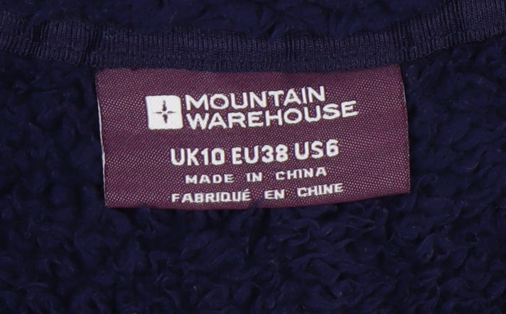 Mountain Warehouse Women's Blue Hooded Fleece Jacket Size 10