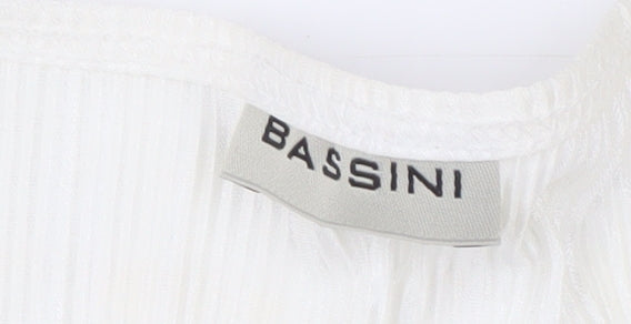 Bassini Women's Ivory Wrap Blouse Size XL