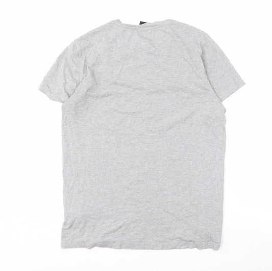 Hugo Boss Men's Grey Cotton Logo T-Shirt, Size S