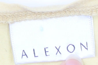 Alexon Men's Beige Striped T-Shirt, Size L, Crew Neck
