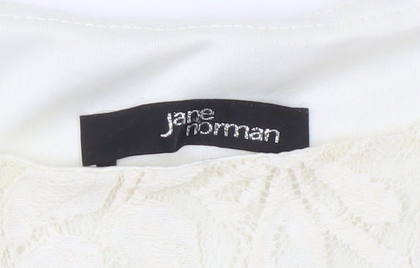 Jane Norman Women’s Ivory Lace Dress, Size 8, Sleeveless