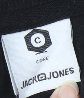 Jack & Jones Men's Black Pullover Hoodie, Size L