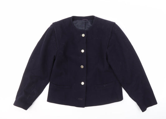 Womens UK Size 10 Regular Alexon Black Wool Blend Jacket