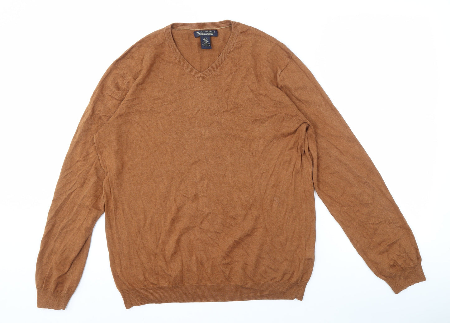 Banana Republic Men's Brown V-Neck Sweater - Size L