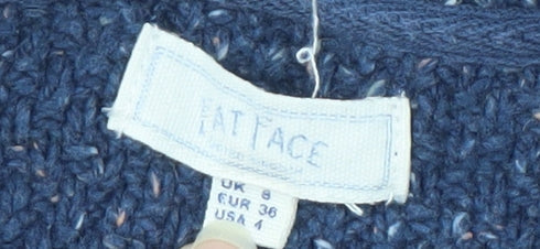 Fat Face Women's Blue Wool Blend Pullover Jumper Size 8