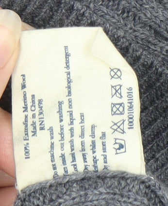 Jack Wills Women's Grey Cable-Knit Jumper Size 6
