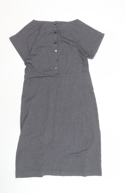 Weird Fish Women's Grey Polka Dot Short Sleeve Dress