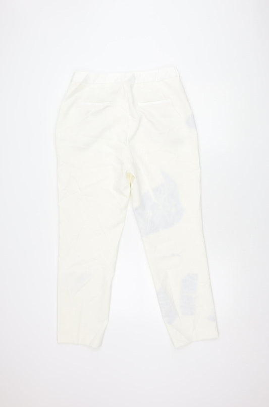 Zara Women's White Trousers L - Classic & Chic