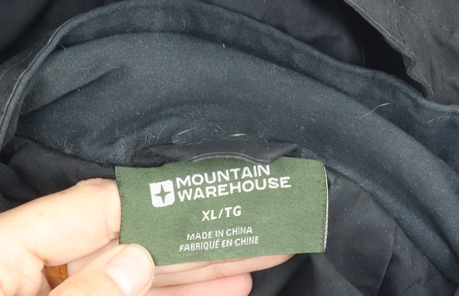 Mountain Warehouse Black XL Hooded Rain Coat for Men
