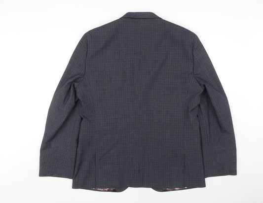 Next Men's Grey Check Blazer, 44 Regular, Formal Jacket