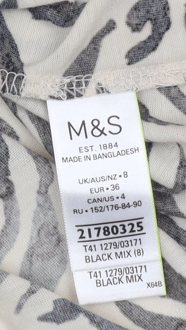 Marks and Spencer Women’s Multicoloured T-Shirt - Size 8