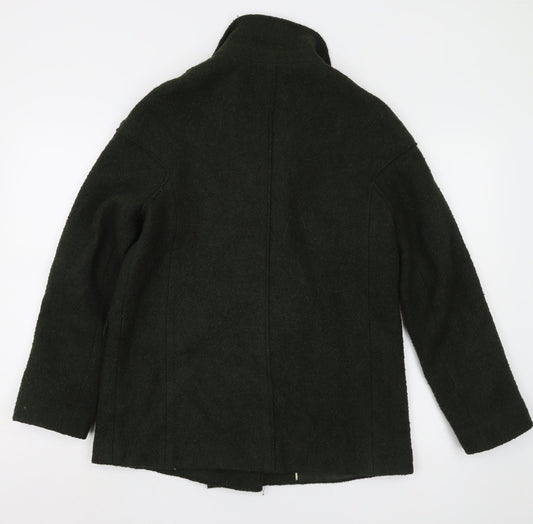 Marks and Spencer Women's Green Pea Coat, Size 10, Winter Elegance