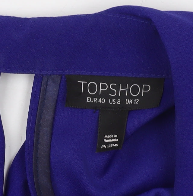 Topshop Women's Blue Mid-Length Coat Size 12