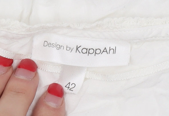 KappAhl Women's White 3/4 Sleeve Blouse Size 14 Casual