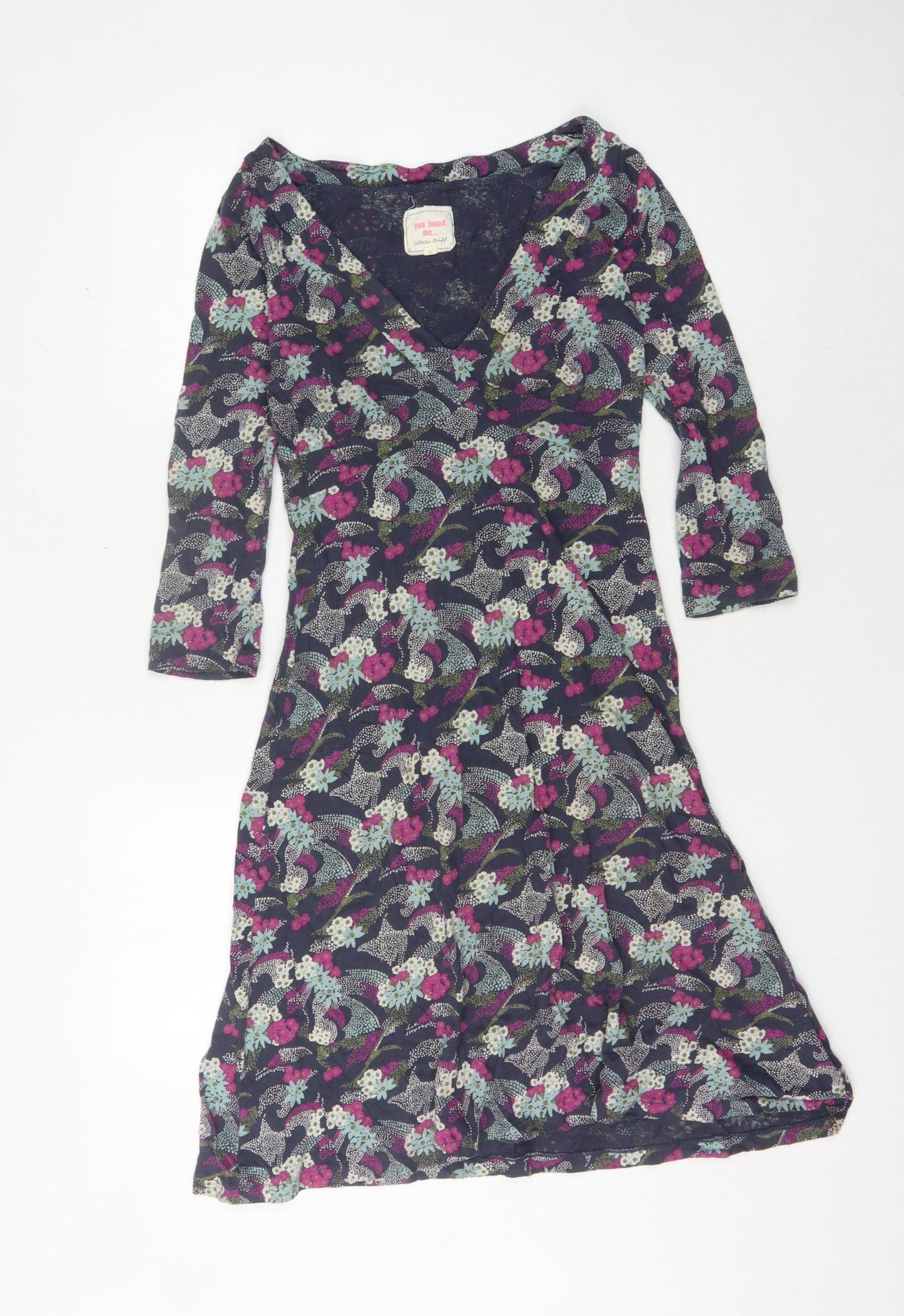 White Stuff Women's Multicoloured V-Neck Dress L