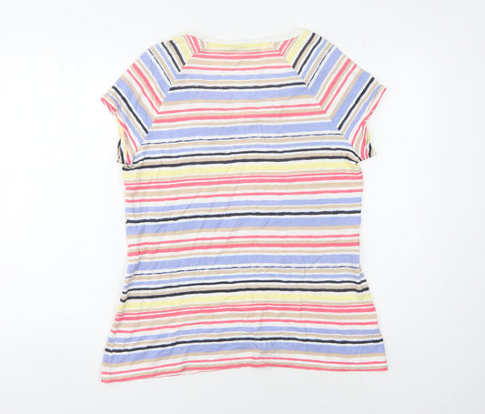 Womens UK Size 16 Laura Ashley Multicoloured 100% Cotton T-Shirt