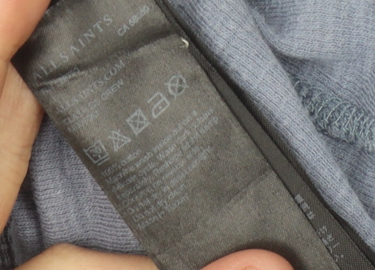 AllSaints Men's Blue Cotton Crew Neck T-Shirt - Size S