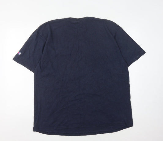 Champion Men’s Blue XL Crew Neck Logo T-Shirt