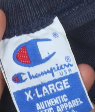 Champion Men’s Blue XL Crew Neck Logo T-Shirt