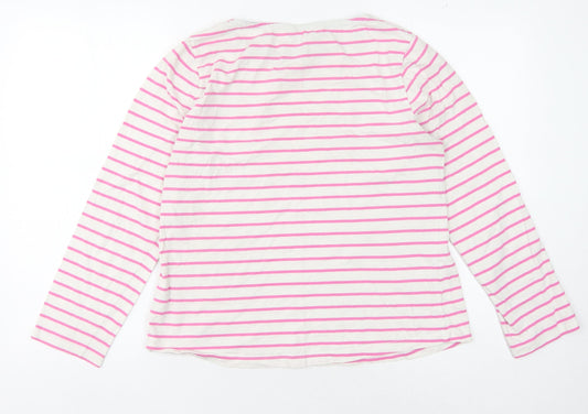 Crew Clothing Company Women's Pink Striped T-Shirt Size 14
