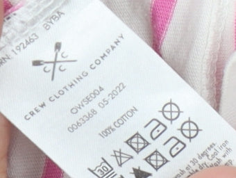 Crew Clothing Company Women's Pink Striped T-Shirt Size 14