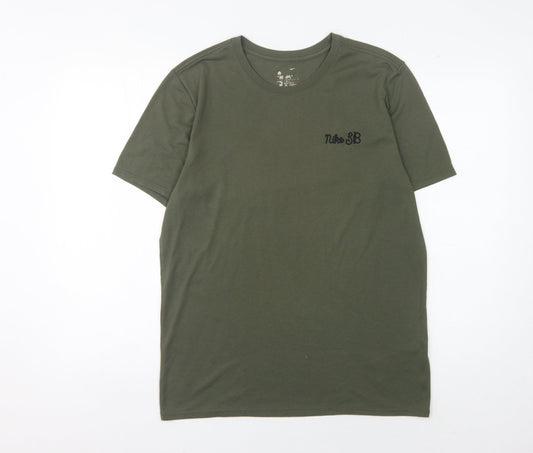 Mens UK Size M Nike Green Cotton Blend T-Shirt