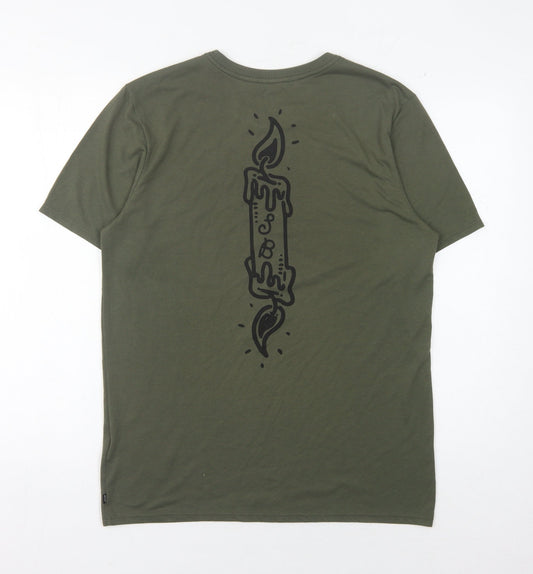 Nike Green Short Sleeve Men's T-Shirt, Medium, Graphic Print