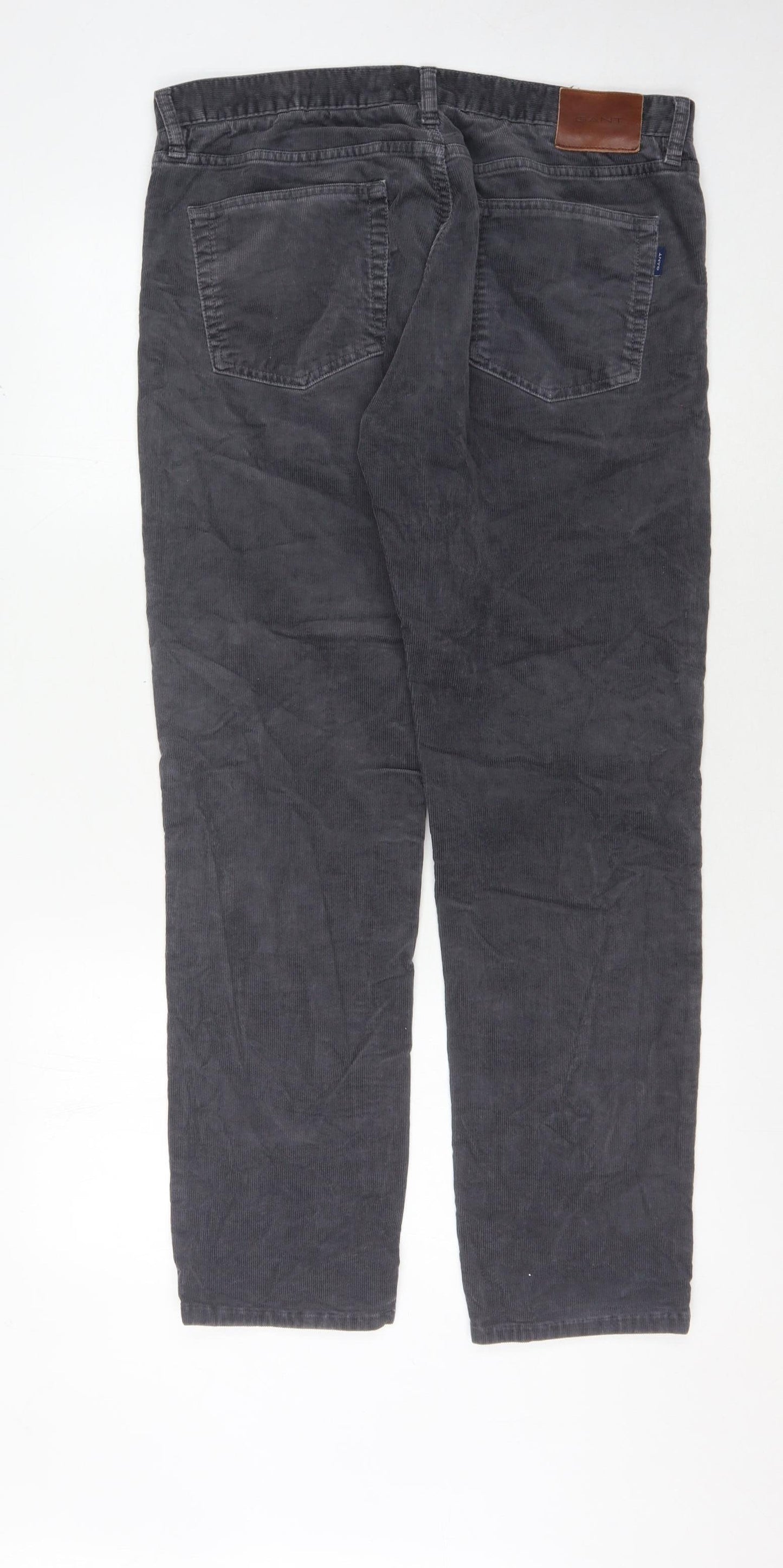 GANT Men's Grey Slim Corduroy Trousers W32