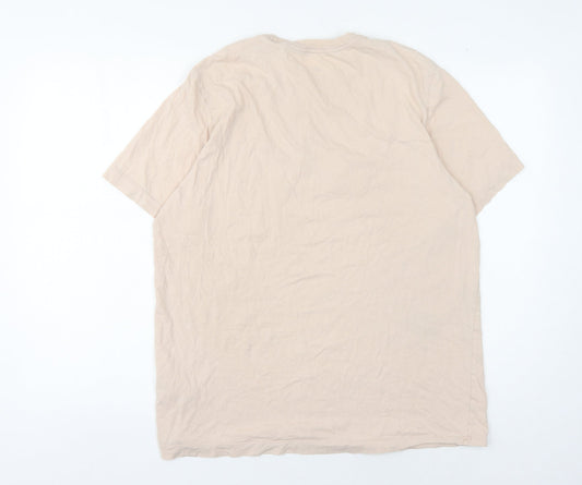Nike Unisex Beige Cotton T-Shirt, S - Casual Basic Style