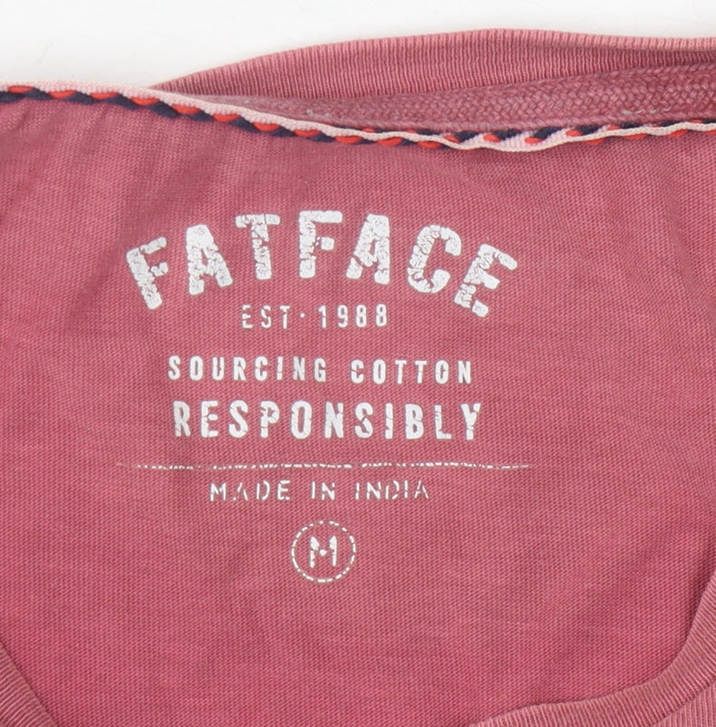 FatFace Men's Red Crew Neck T-Shirt, Size M