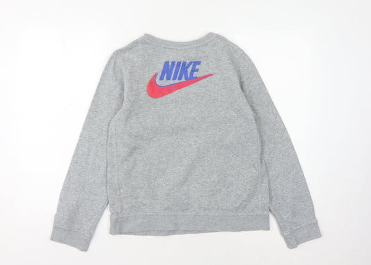 Nike Boys Grey Logo Sweatshirt L - Casual Pullover Style