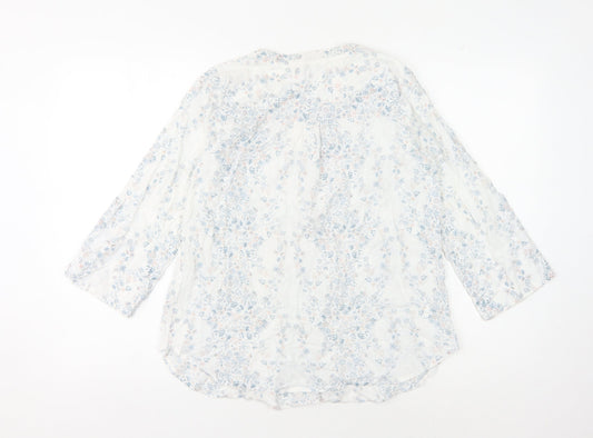 FatFace Women's White Floral Tunic Blouse, Size 10