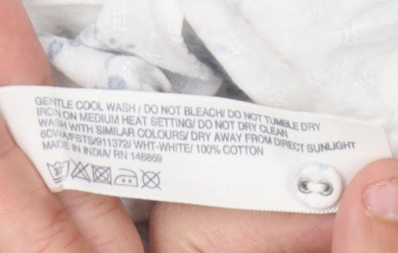 FatFace Women's White Floral Tunic Blouse, Size 10