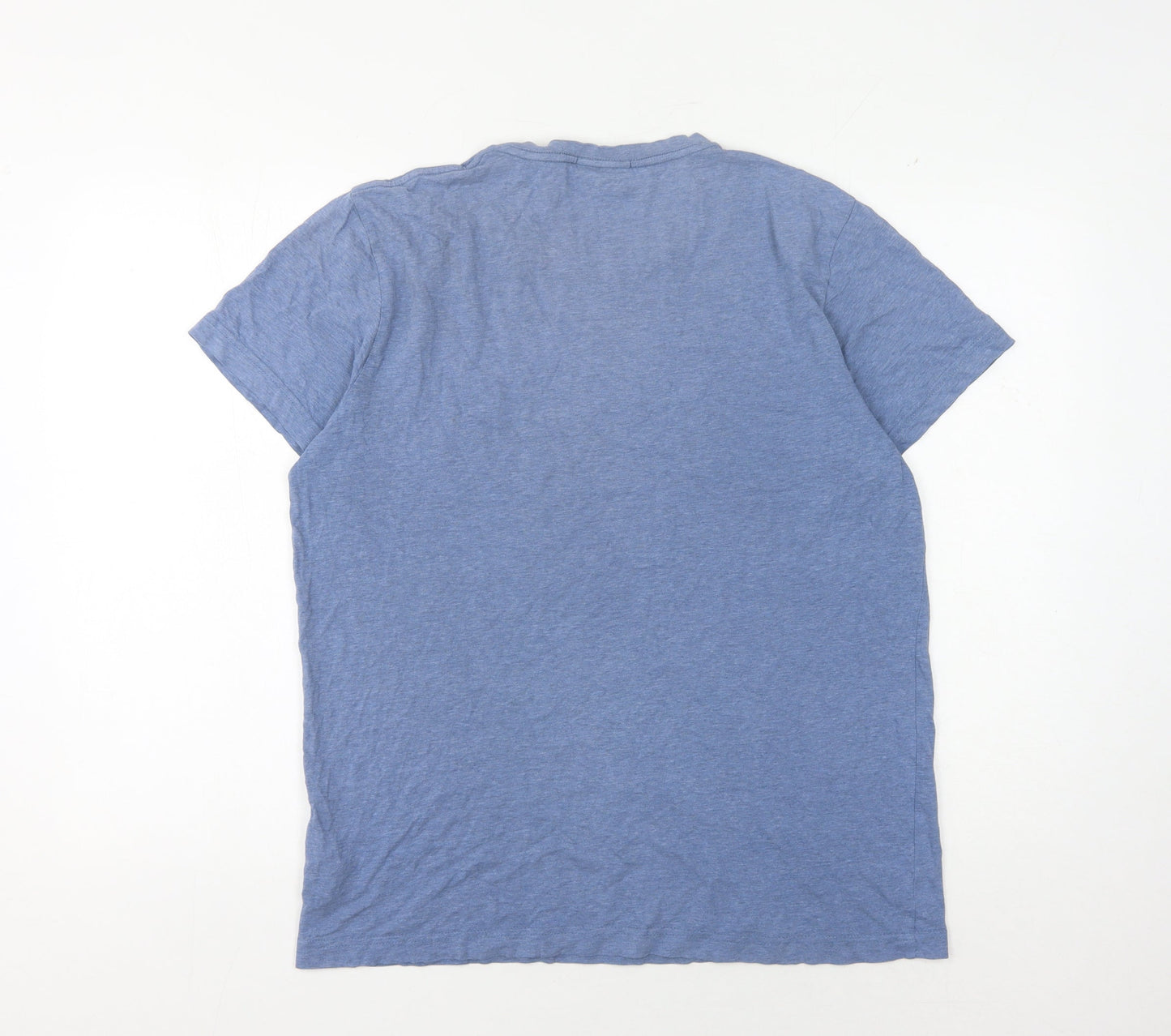 Gant Men's Blue Cotton Logo T-Shirt, Size M, Regular Fit