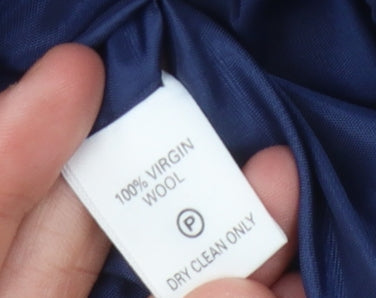 Brand and care label for Hobbs Blue Wool Suit Jacket -, size 10, Vintage