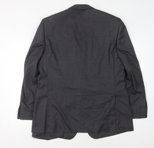 Crombie Men's Grey Wool Blazer, Size 46, Formal Jacket