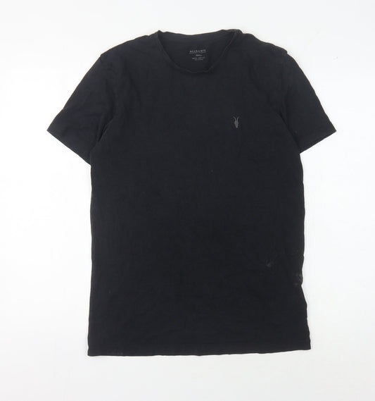 AllSaints Men's Black S Cotton Crew Neck T-Shirt