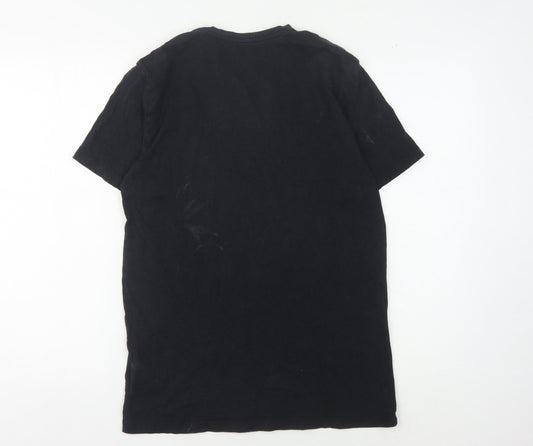 AllSaints Men's Black S Cotton Crew Neck T-Shirt
