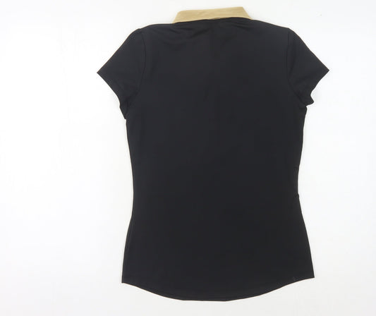 Womens UK Size S le coq sportif Black Polyester Polo